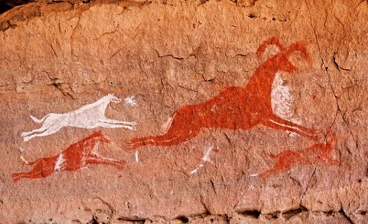 Wolf Lybia Cave Painting