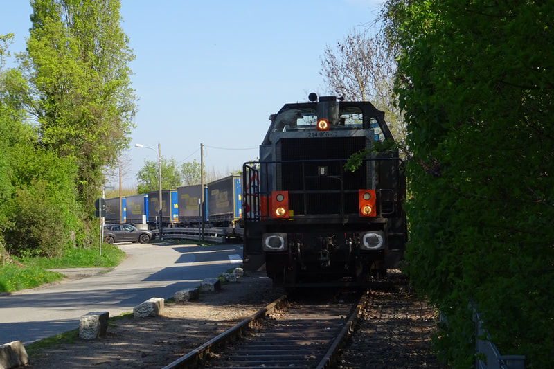 Hafenbahn Worms (Wincanton), in der Kastanienallee, April 2019
