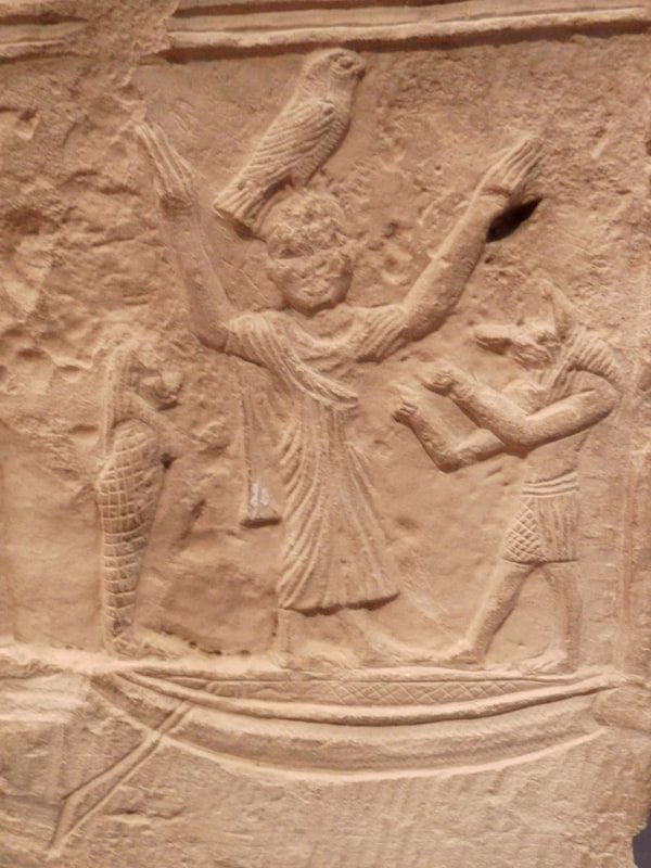 Roman Anubis Wolf headed god dieu tete loup Funerary Stele Grabstele