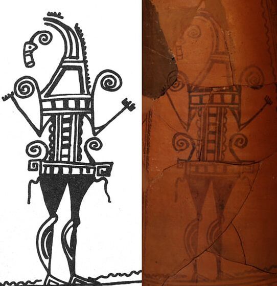 Horse god, horse human hybrid, Celtiberian religion, Celtic religion, Burillo solar horse