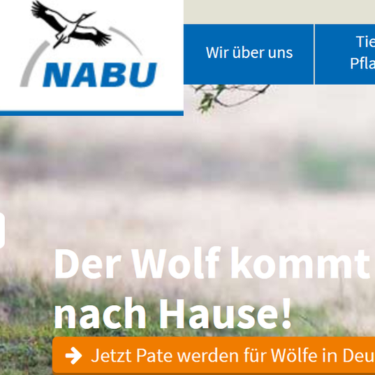 NABU Willkommen Wolf Link to Website Welcome Wolf Bienvenu Loup