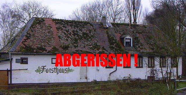 Forsthaus abgerissen, Worms Rhein, Friedrichsweg, Ausflugslokal
