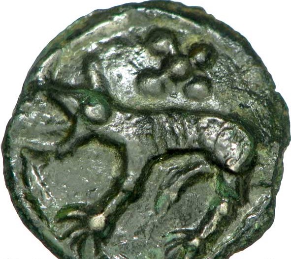 Celtic potin coin with wolf, Carnutes