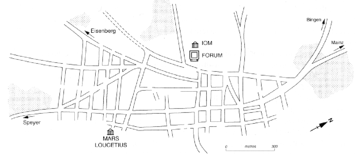 Plan römisches Worms, map of Roman Borbetomagus
