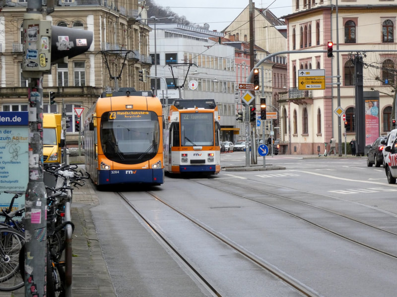 Straßenbahn Heidelberg, Tramway, trams in Heidelberg, OEG, Oberrheinische Eisenbahngesellschaft, Bismarckplatz
