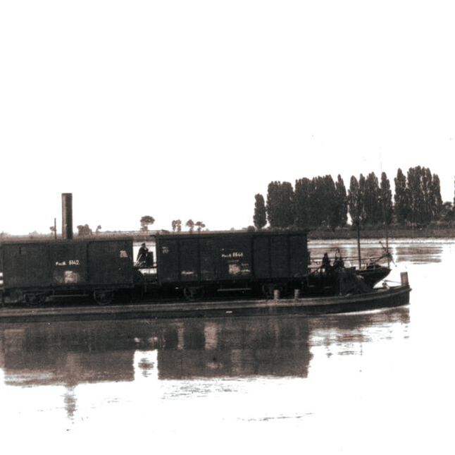 Eisenbahn Trajekt über den Rhein Railway ferry across the Rhine